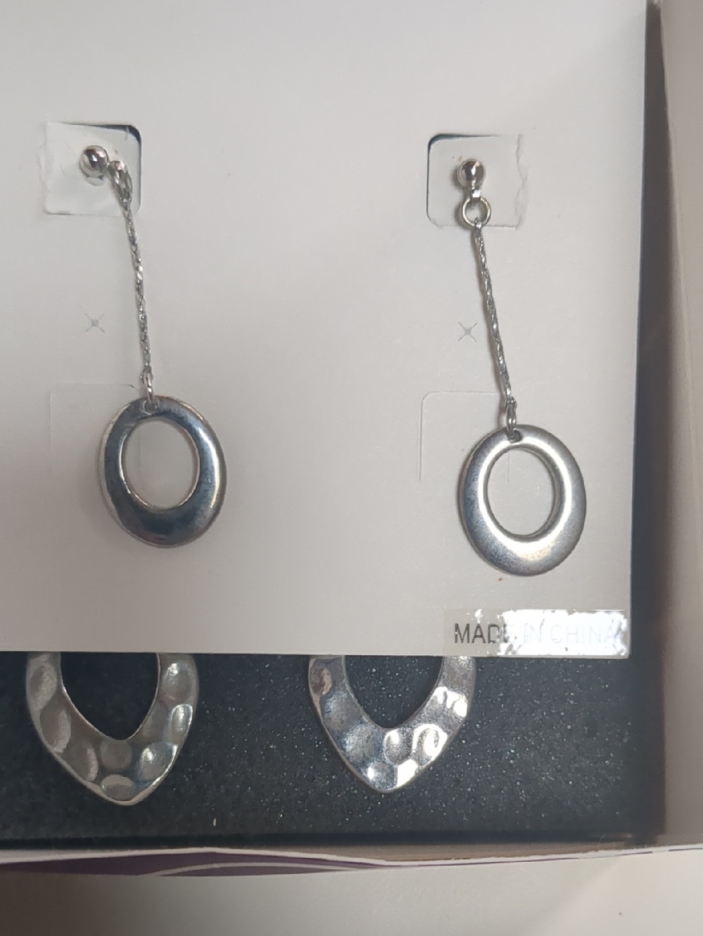 Silver Drop Open Circle Dangle Earrings - Women Jewelry